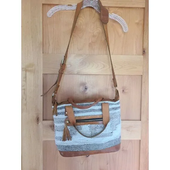 Woven + Hyde Southwestern Leather Cowgirl Western Festival Purse Handbag Fringe - Picture 7 of 10